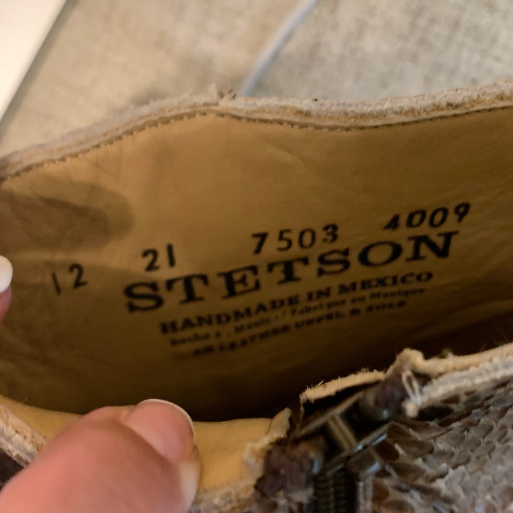 Stetson Brown Venice Python Cowboy bootie - Picture 7 of 7